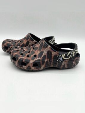 Crocs Classic Bistro Animal Remix Clogs Animal Print Slip-on Comfort Size 6